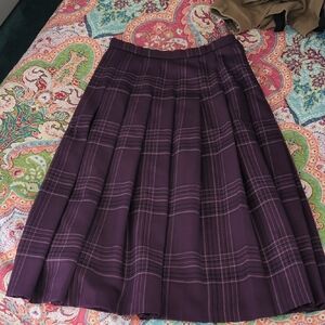 Pendleton Purple Plaid Pleated A-Line Skirt